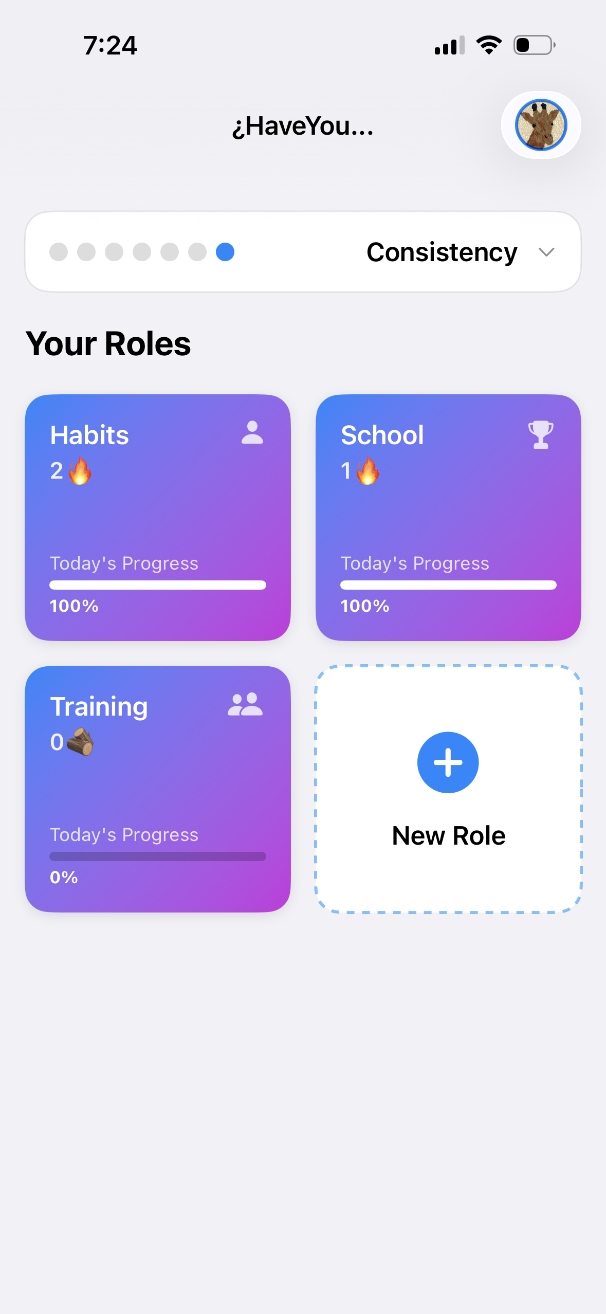 Roles Overview Screen