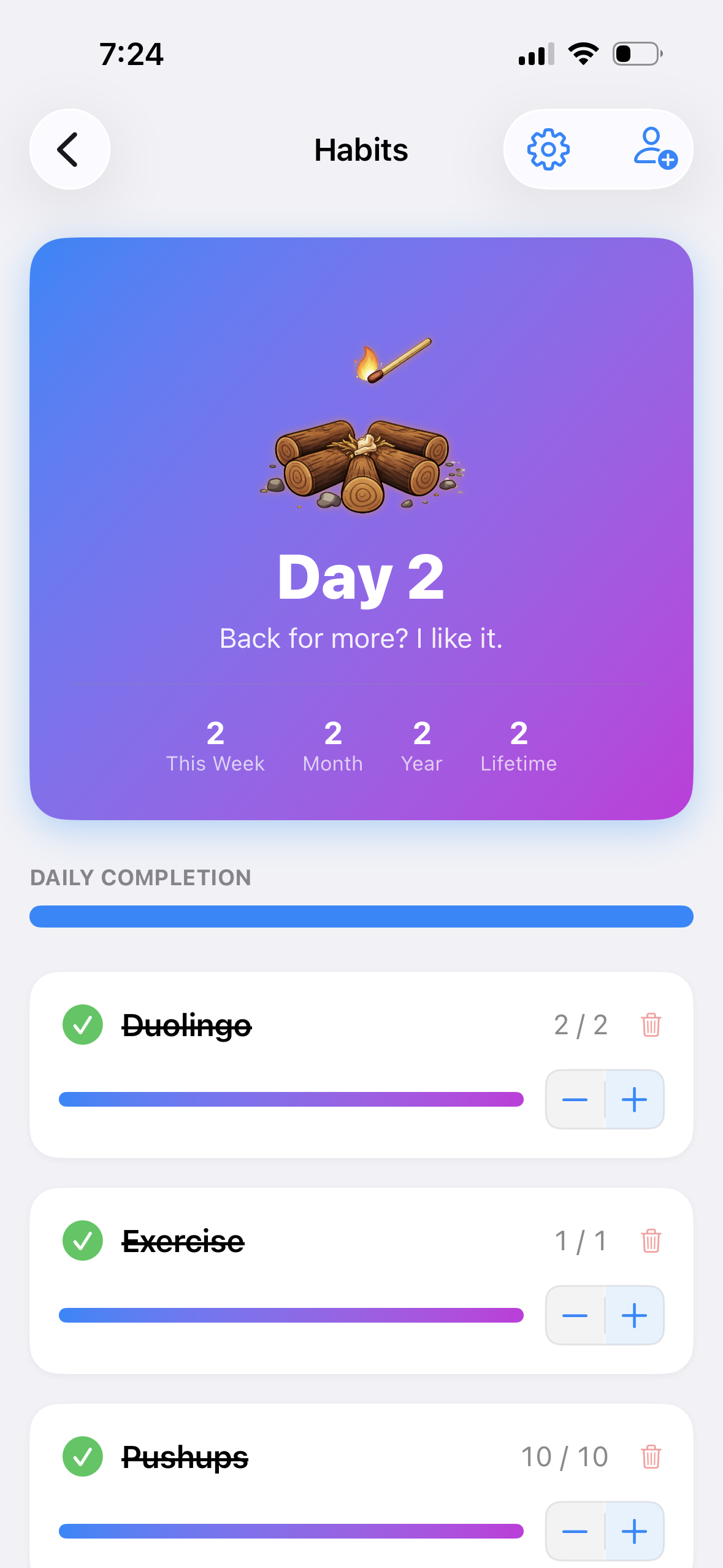 Activities List Screen
