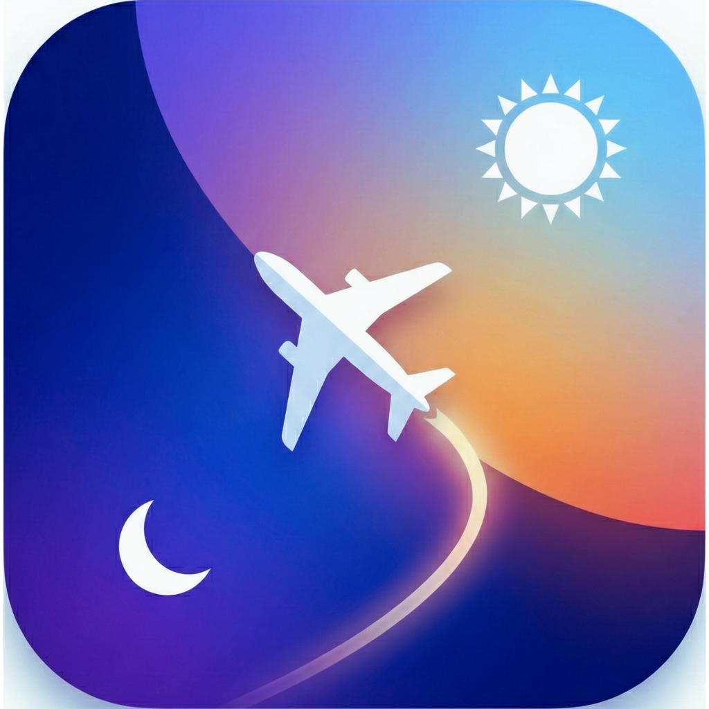 JetLagZero App Icon - Best travel app to beat jet lag and travel fatigue