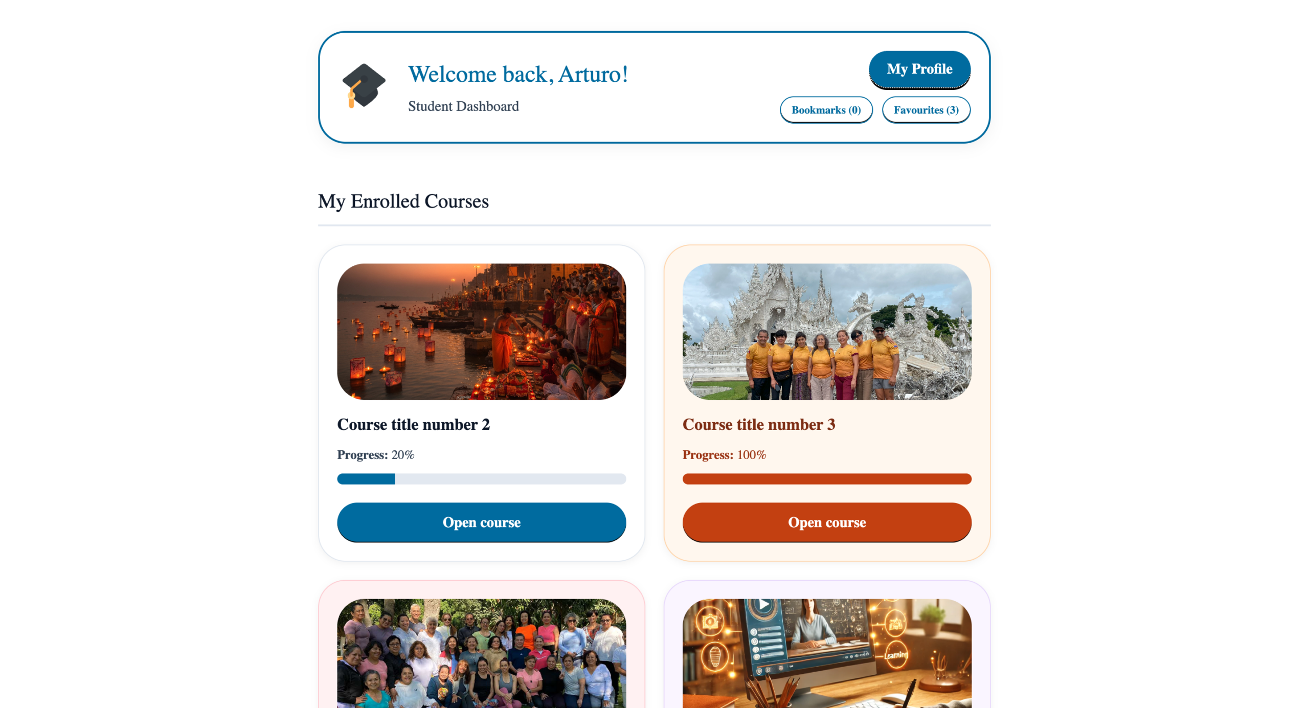 Student Dashboard UI